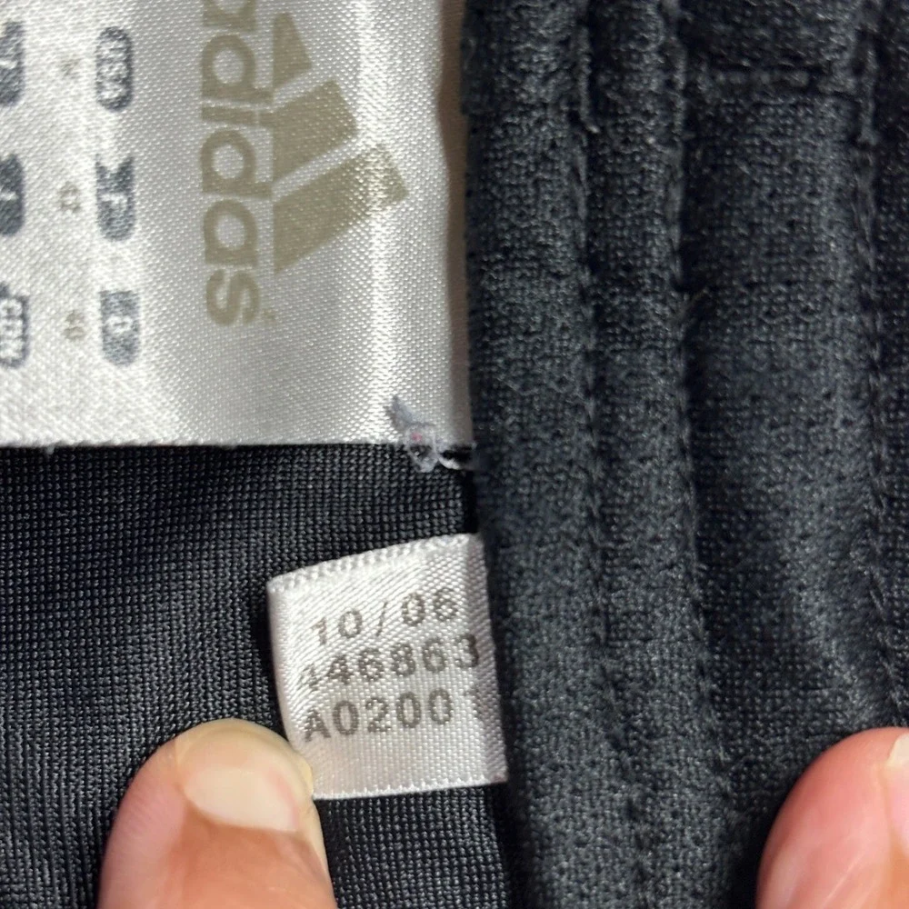VTG Adidas 3-Stripe Track Pants Mens M Black White Mesh Lined A02001 Y2K Pockets